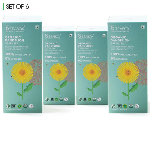 Teabox Organic Dandelion Green Tea  (6 Units - 150 Teabags)