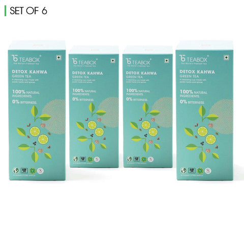 Teabox Organic Detox Khawa Green Tea  (6 Units - 150 Teabags)