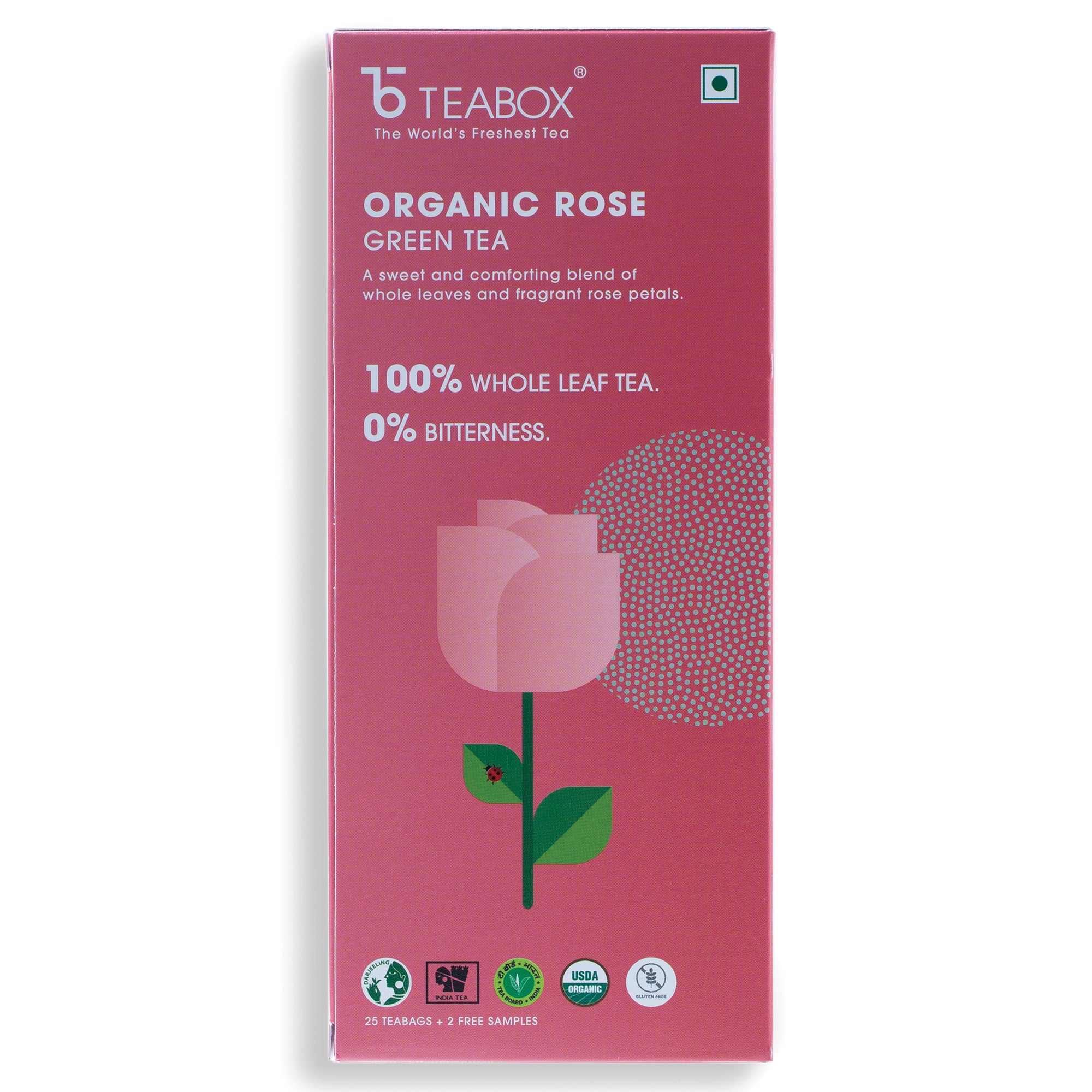 Teabox Organic Rose Green Tea  (6 Units - 150 Teabags)