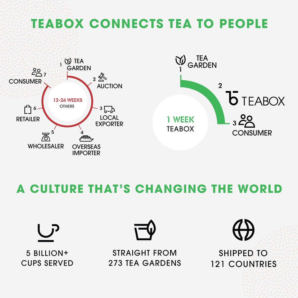 Teabox Organic Rose Green Tea  (6 Units - 150 Teabags)