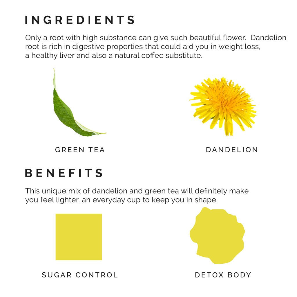 Teabox Organic Dandelion Green Tea  (6 Units - 150 Teabags)