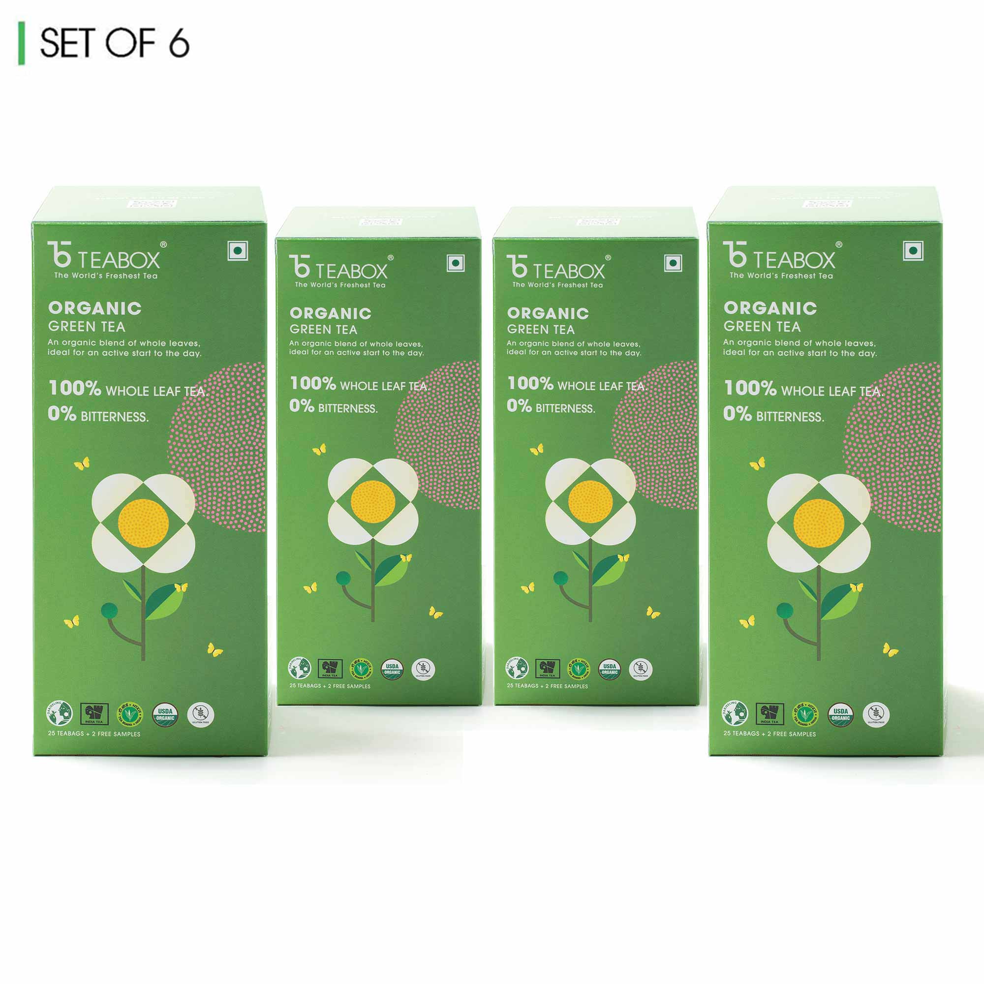 Teabox Organic Darjeeling Green Tea  (6 Units - 150 Teabags)